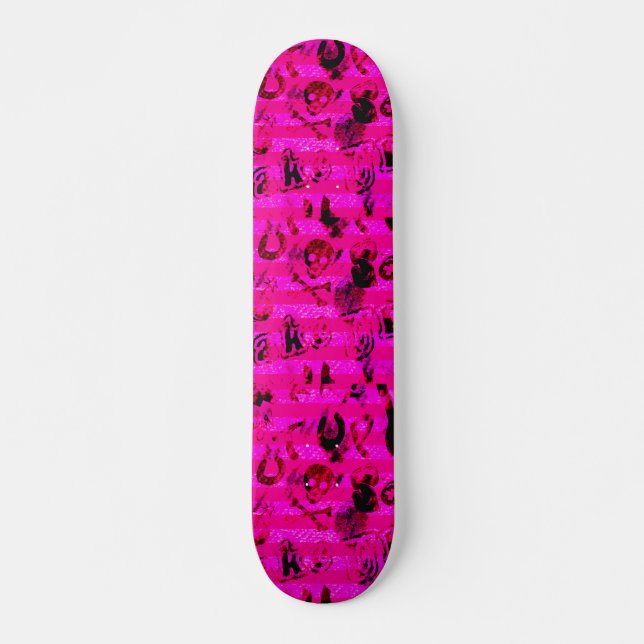 Hot Pink Graffiti Skateboard Decks (Front)