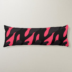 Hot pink, gray and black Camo abstract Body Cushion