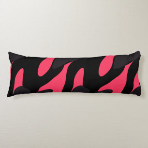 Hot pink, gray and black Camo abstract Body Cushion