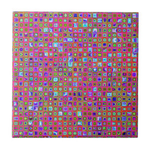 Hot Pink, Green And Purple Funky Tiles Pattern