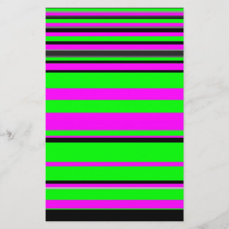 Hot Pink Green Black Colourful Stripe Pattern Stationery