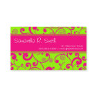 Hot Pink & Green Scroll Stripe Minimal Info Design