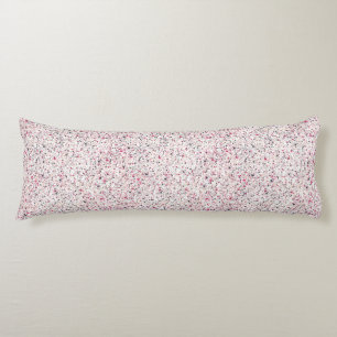 Hot Pink, Grey, & White Hearts, Splatter Paint Body Cushion