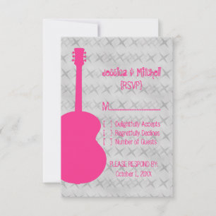 Hot Pink Guitar Grunge Response Card