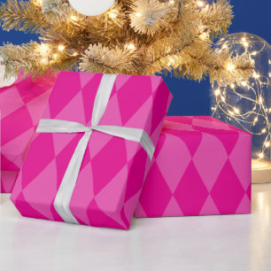 Hot Pink Harlequin Large Pattern Wrapping Paper
