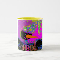 Hot pink HBD crow on a mug!