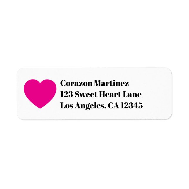 Hot Pink Heart Bold Text (Front)