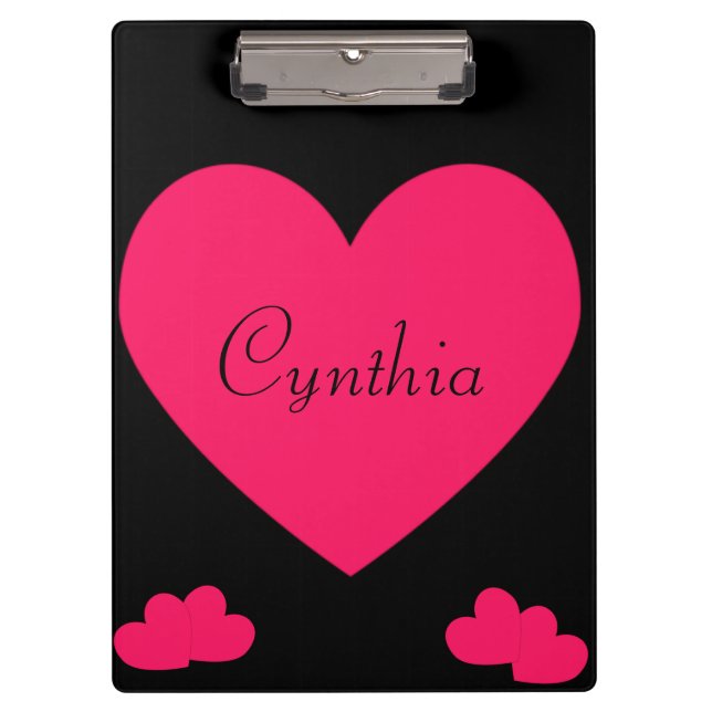 Hot Pink Heart Clipboard (Front)