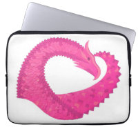 Hot pink heart dragon on white