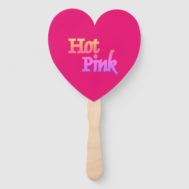 Hot Pink heart hand fans (Front)