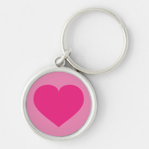 Hot pink heart keychain