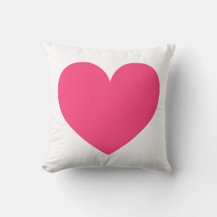 Hot Pink Heart with Polka Dots Pattern Pillow