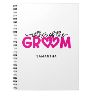 Hot Pink Hearts Mother of the Groom Notebook