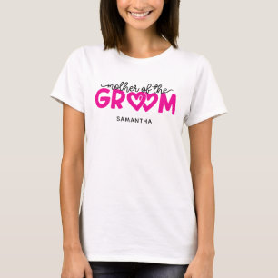 Hot Pink Hearts Mother of the Groom T-Shirt