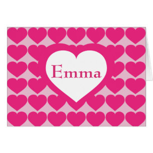 Hot Pink Hearts Pattern - Personalised Heart