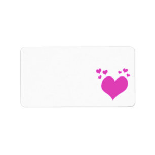 Hot Pink Hearts Valentine's Day Wedding etc Label