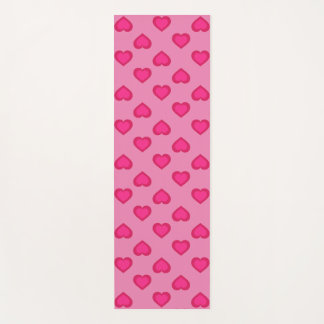 Hot pink hearts yoga mat