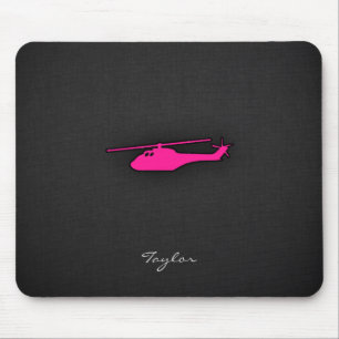 Hot Pink Helicopter Mouse Mat