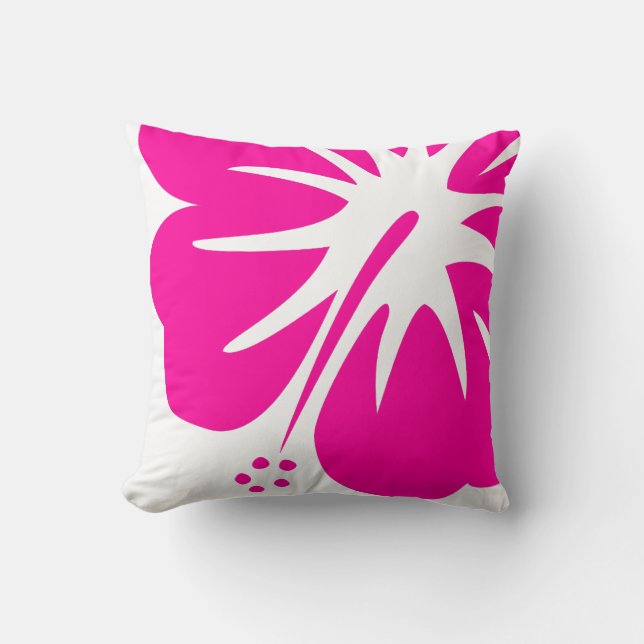 Hot Pink Hibiscus Cushion (Front)