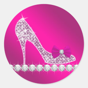 Hot Pink High Heel Shoe Stickers