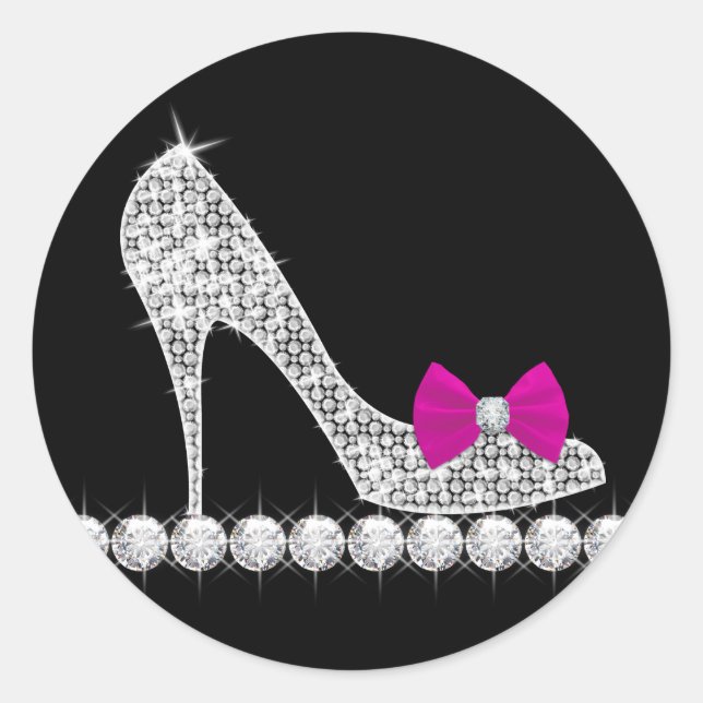 Hot Pink High Heel Shoe Stickers (Front)