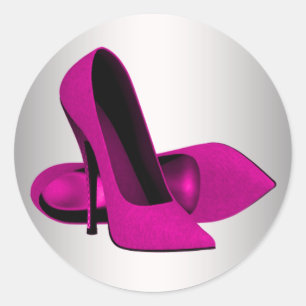 Hot Pink High Heel Shoe Stickers