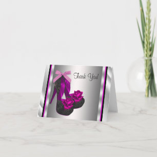 Hot Pink High Heel Shoe Thank You Card