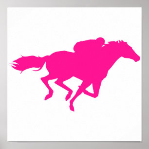 Hot Pink Horse Racing; Race Horse Poster
