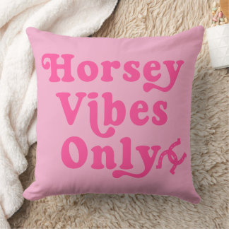 Hot Pink Horsey Vibes Only Horse Lover Cushion
