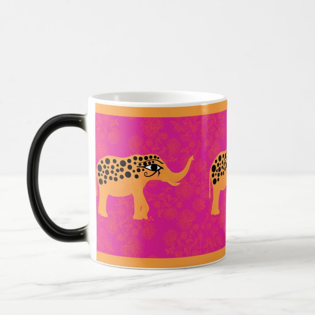 Hot Pink Horus-Eye Elephant Mug (Left)
