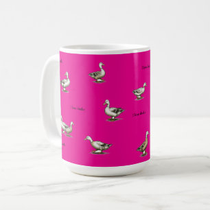 Hot Pink I Love Ducks Coffee Mug