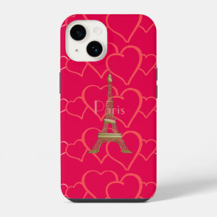 Hot Pink, I Love Paris Case-Mate iPhone Case