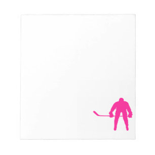 Hot Pink Ice Hockey Notepad