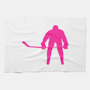 Hot Pink Ice Hockey Tea Towel