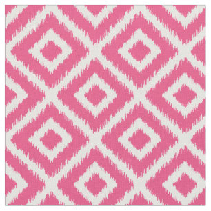 Hot Pink Ikat Diamonds Fabric