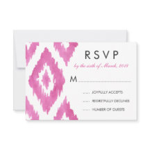 Hot Pink Ikat RSVP