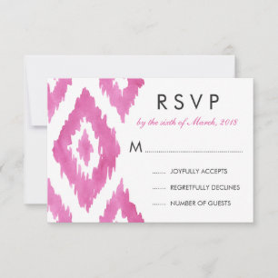 Hot Pink Ikat RSVP Card
