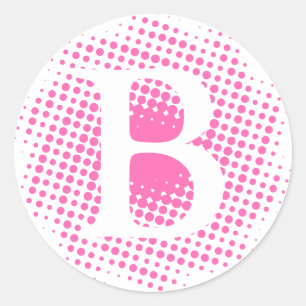 Hot Pink Initial Letter Custom Classic Round Sticker