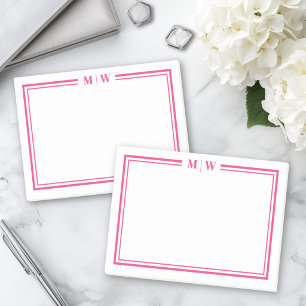 Hot Pink Initials Monogram Post-it Notes