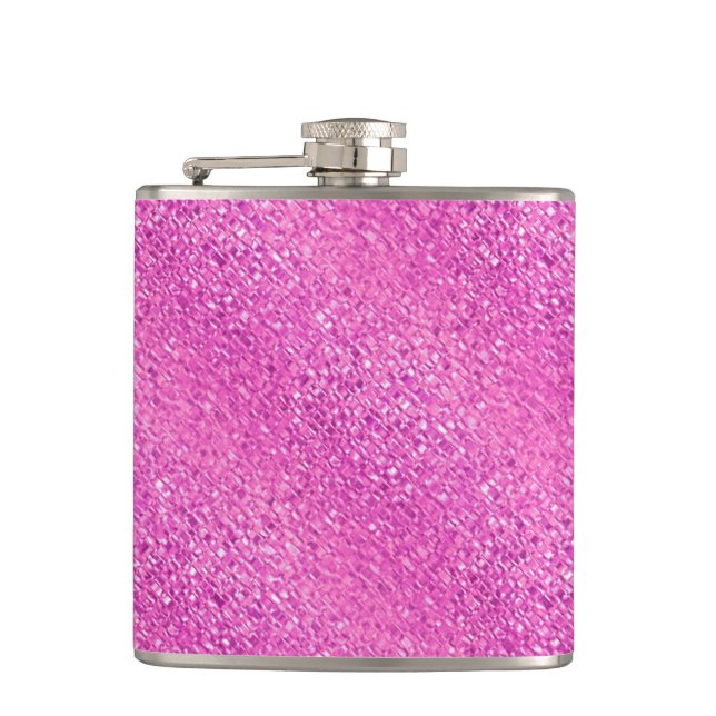 Hot Pink Jewel Hip Flask (Front)
