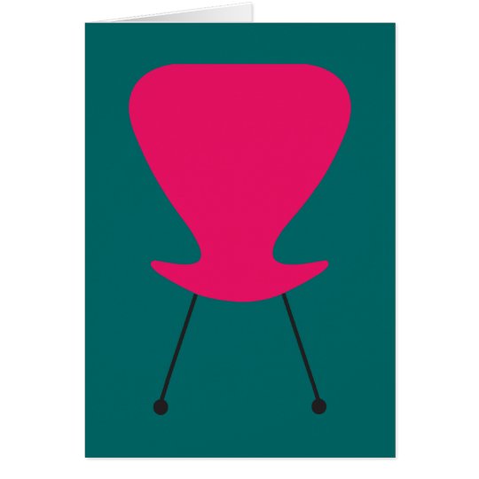 Hot Pink Keenest Retro Chair All-Purpose Note Card