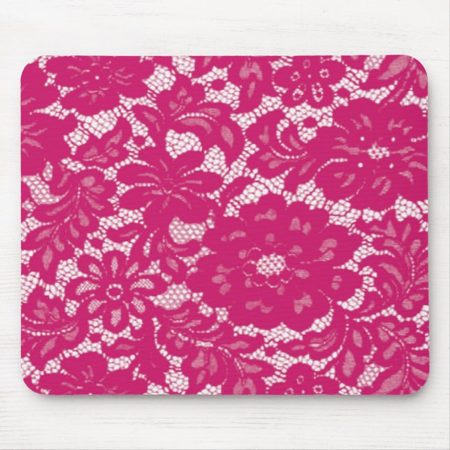 Hot Pink Lace Mouse Mat (Front)
