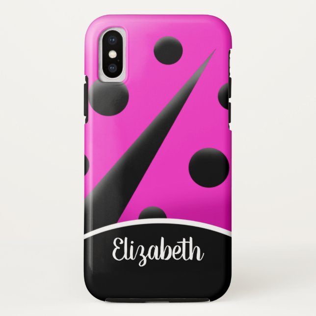 Hot Pink Ladybug Customised Case (Back)