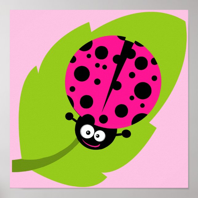 Hot Pink Ladybug Poster (Front)