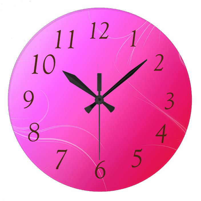 Hot Pink Large Clock | Zazzle.co.uk