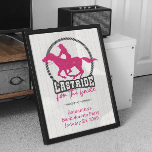 Hot Pink Last Ride For The Bride Poster