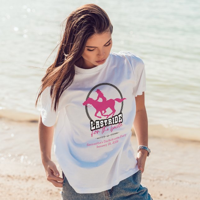 Hot Pink Last Ride For The Bride T-Shirt (Creator Uploaded)
