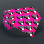 Hot Pink Lawn Bowls, Neck Tie<br><div class="desc">Pictured on hot pink and in a repeated design are three lawn bowls with a jack</div>