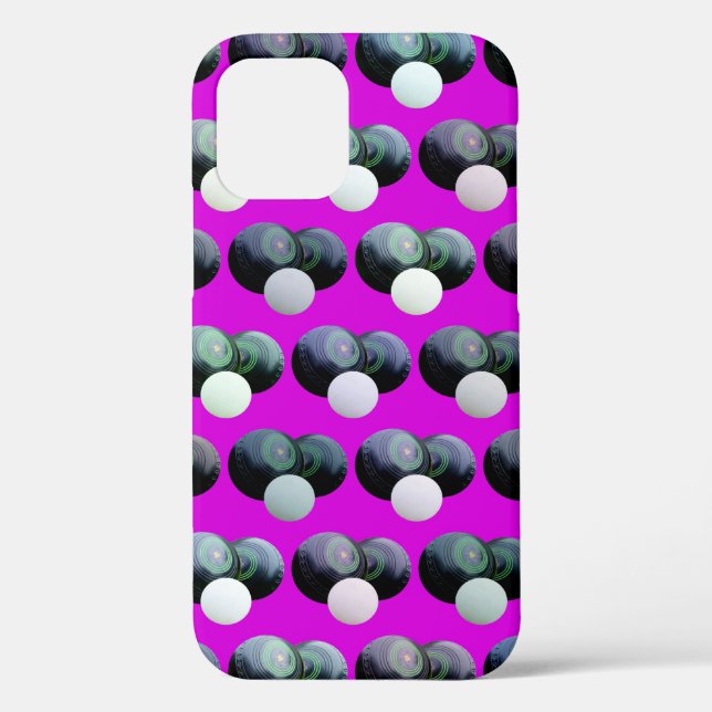 Hot Pink Lawn Bowls Pattern, Case-Mate iPhone Case (Back)