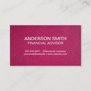 Hot Pink Leather Background Business Card